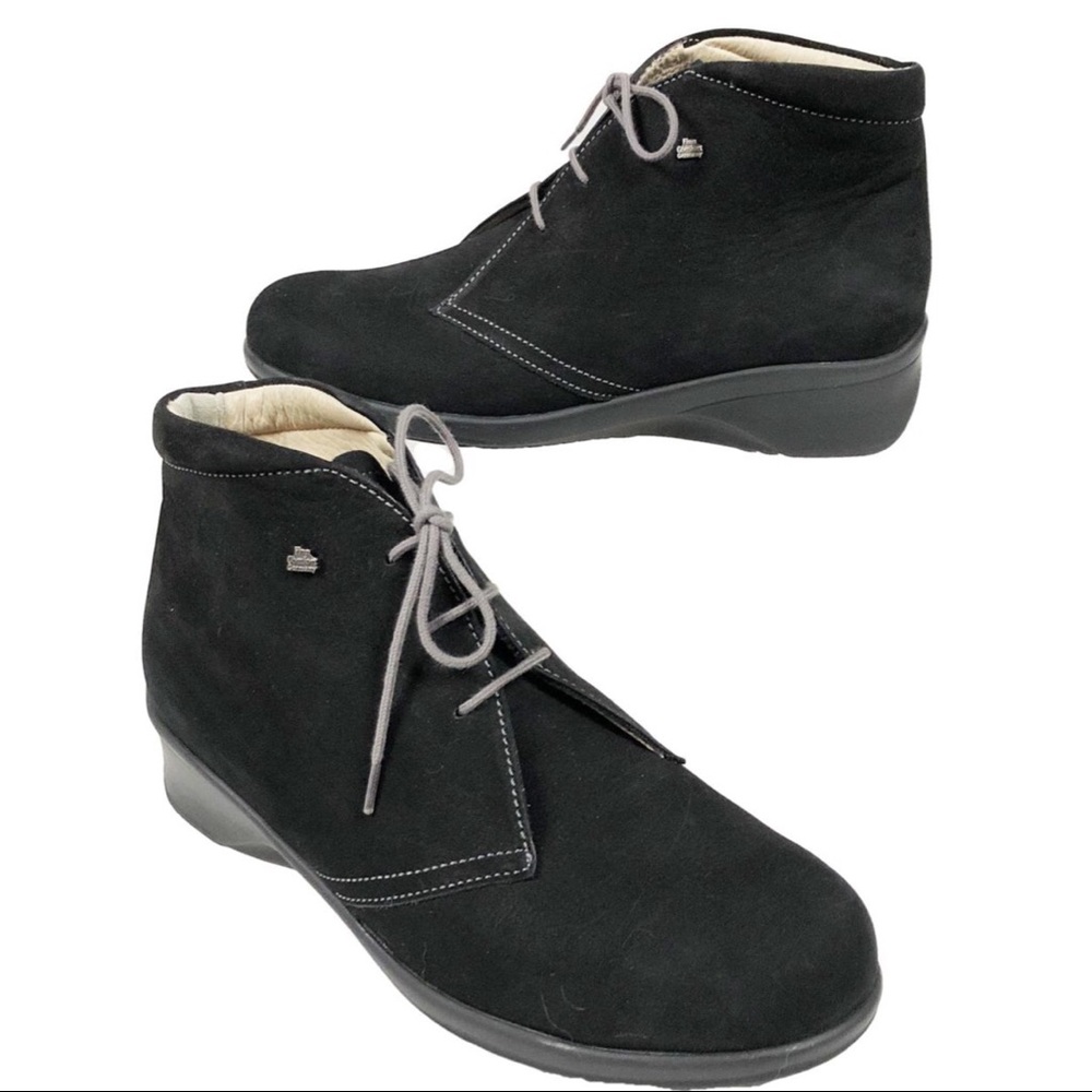 Finn Comfort US 7.5 Mostar Nubuck Black Chukka